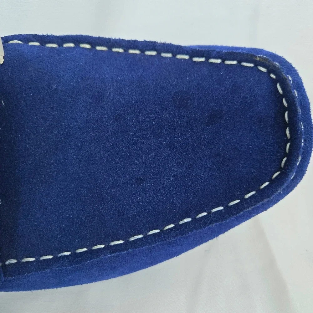 Alfani Men Draper Royal Blue Suede Leather SlipOn Preppy Loafers 13M Casual Chic